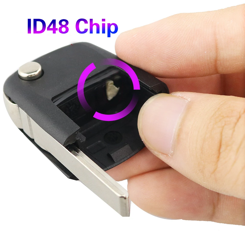 4D0837231A ID48 Chip 3 Button Remote Car Key For Audi A3 A4 A6 A8 RS4 TT Allroad Quttro 433Mhz Auto Control Fob Flip Uncut Blade