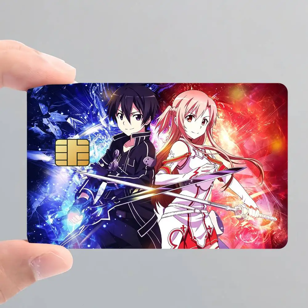 Anime Sword Art Online Card Stickers for Bank Access Protective Waterproof Film Cover Sticker Surprise Gift