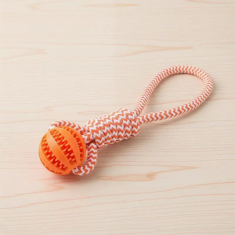 @*Interactive Chew Toy with Rope for Dogs Food Leak Ball Promotes Better Dental Care