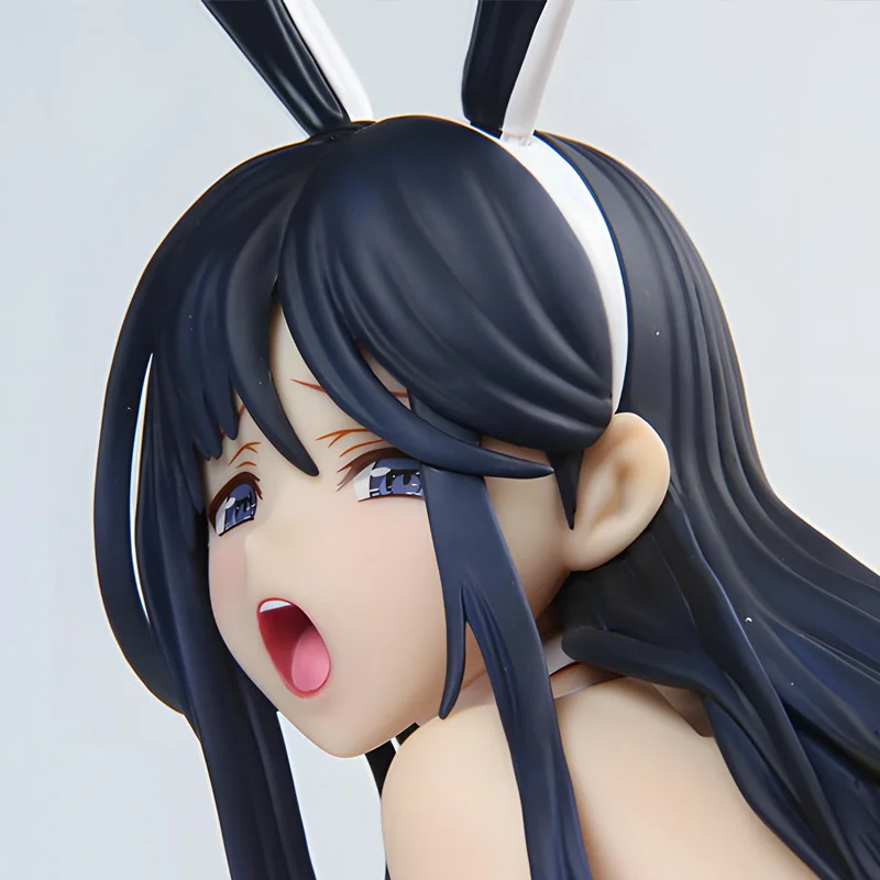 In Stock Maria Bunny Decor Ornament 31cm Long Black Hair White Rabbit Ear Red Ribbon Desktop Collectible Display Gift