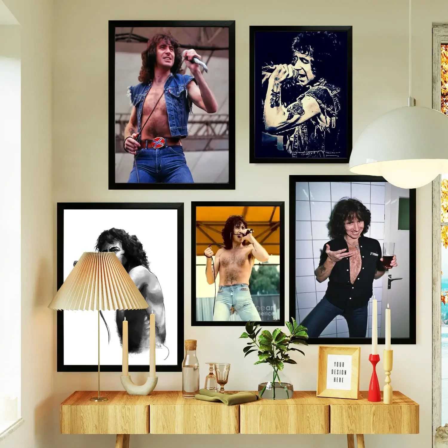 Bon Scott Poster Prints Wall Art Canvas Painting Poster For Modern Family Living Room Home Decor