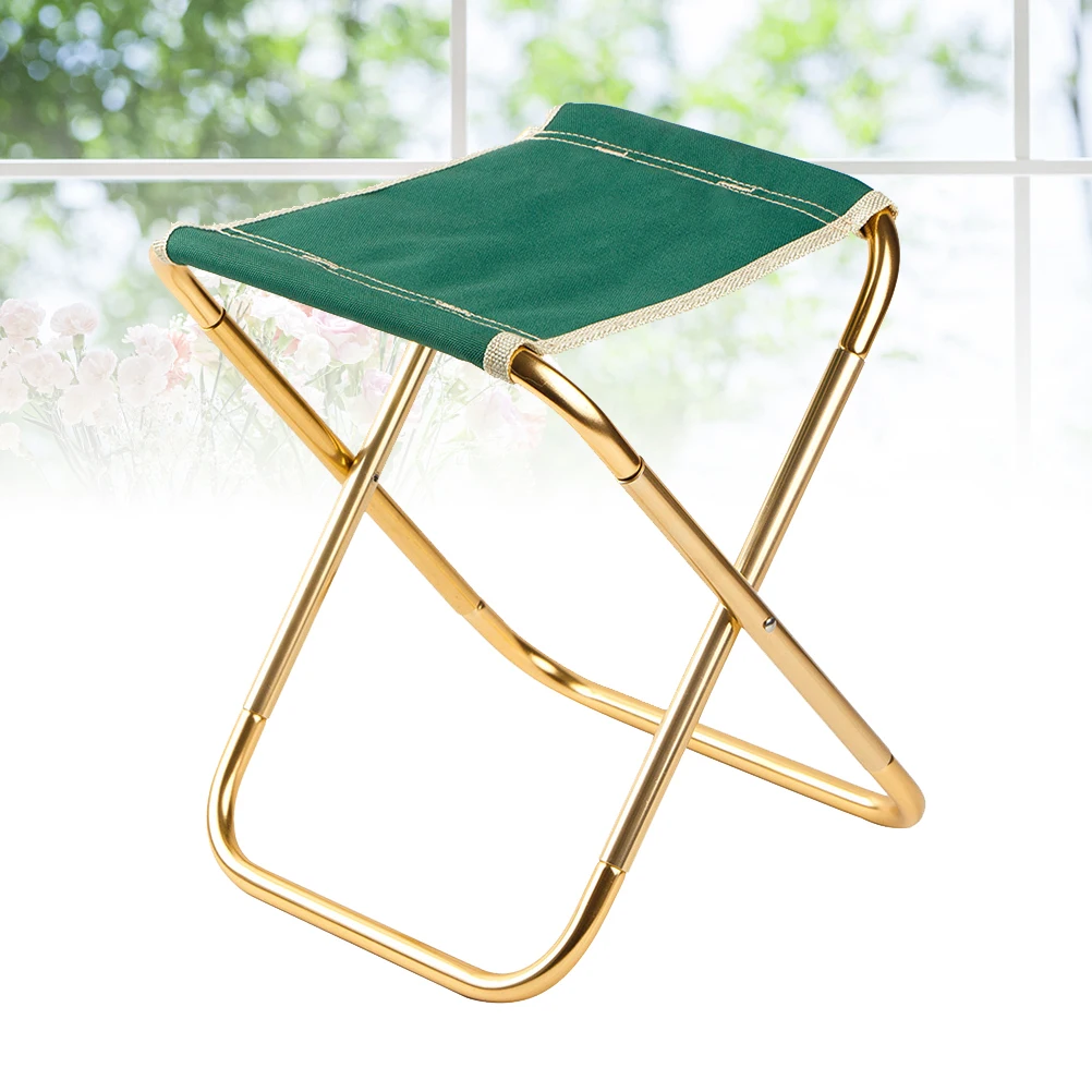 مقعد قابل للطي مدمج وخفيف الوزن من قماش أكسفورد وإطار من الألومنيوم كرسي محمول للتخييم وصيد الأسماك والحديقة باللون الأخضر #5