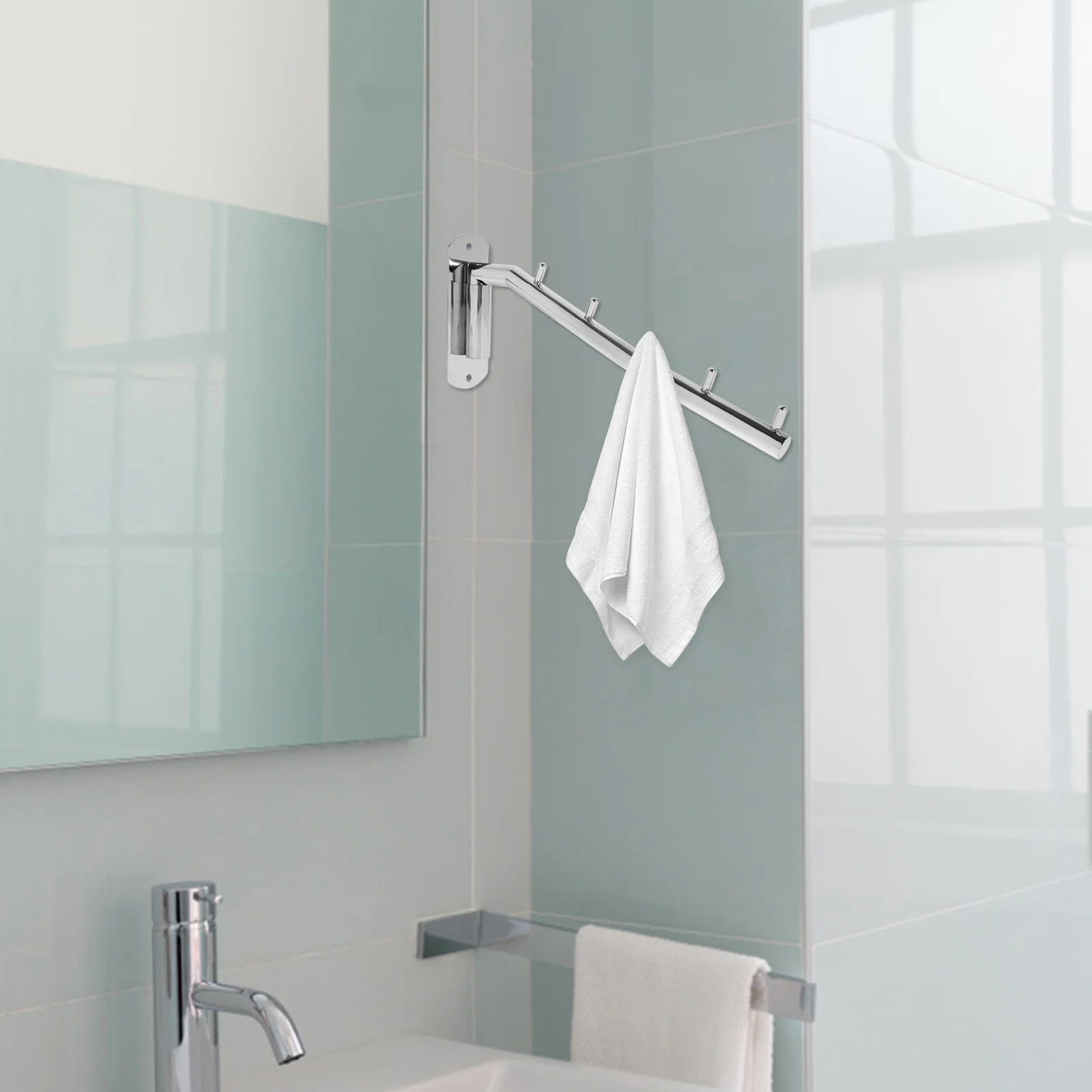 Настенные качели с крючком из нержавеющей стали 180 ° Вращающийся органайзер для полотенец, пальто, шапки, вешалка для одежды, мульти-стойка Настенные качели с крючком из нержавеющей стали 180 ° Вращающийся органайзер для полотенец, пальто, шапки, вешалка для одежды, мульти-стойка