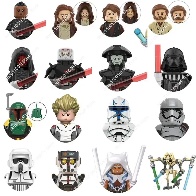 Giocattoli caldi Star wars Blocchi Boba fett Mandaloriani Darth Vader Ahsoka LUKE Skywalker Rey Cody Star Brick Mini Action Figures Giocattoli
