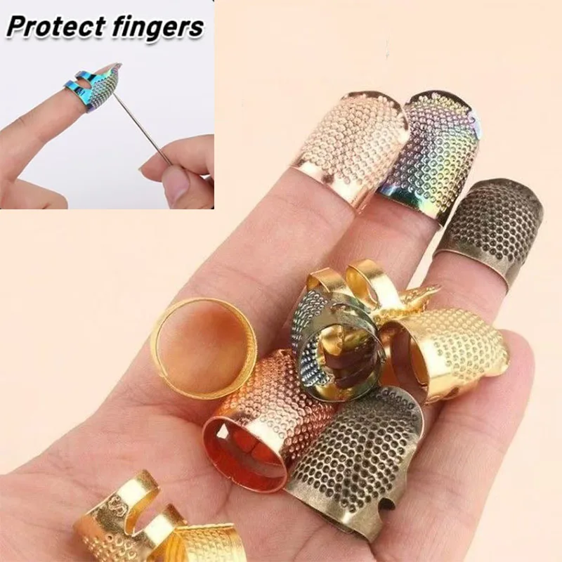 

Adjustable Metal Thimble Finger Protector Shield for Sewing Quilting Needlework DIY Craft Handmade Embroidery Tool Accessories