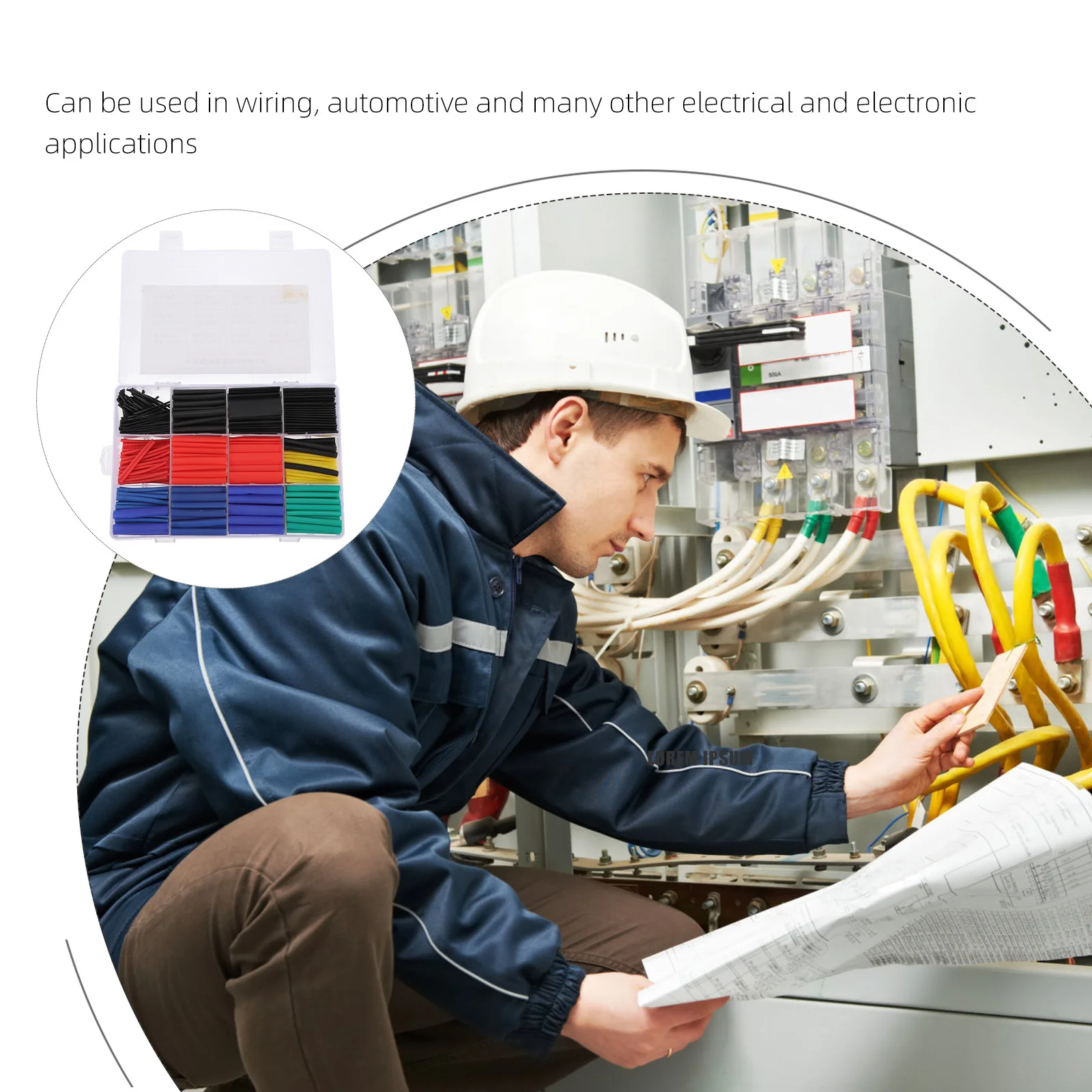 

1 Set Industrial Heat Shrink Tubing Assorted Sleeving Wrap Wire Insulation Protection Pe Cable Protector For Diy Automotive