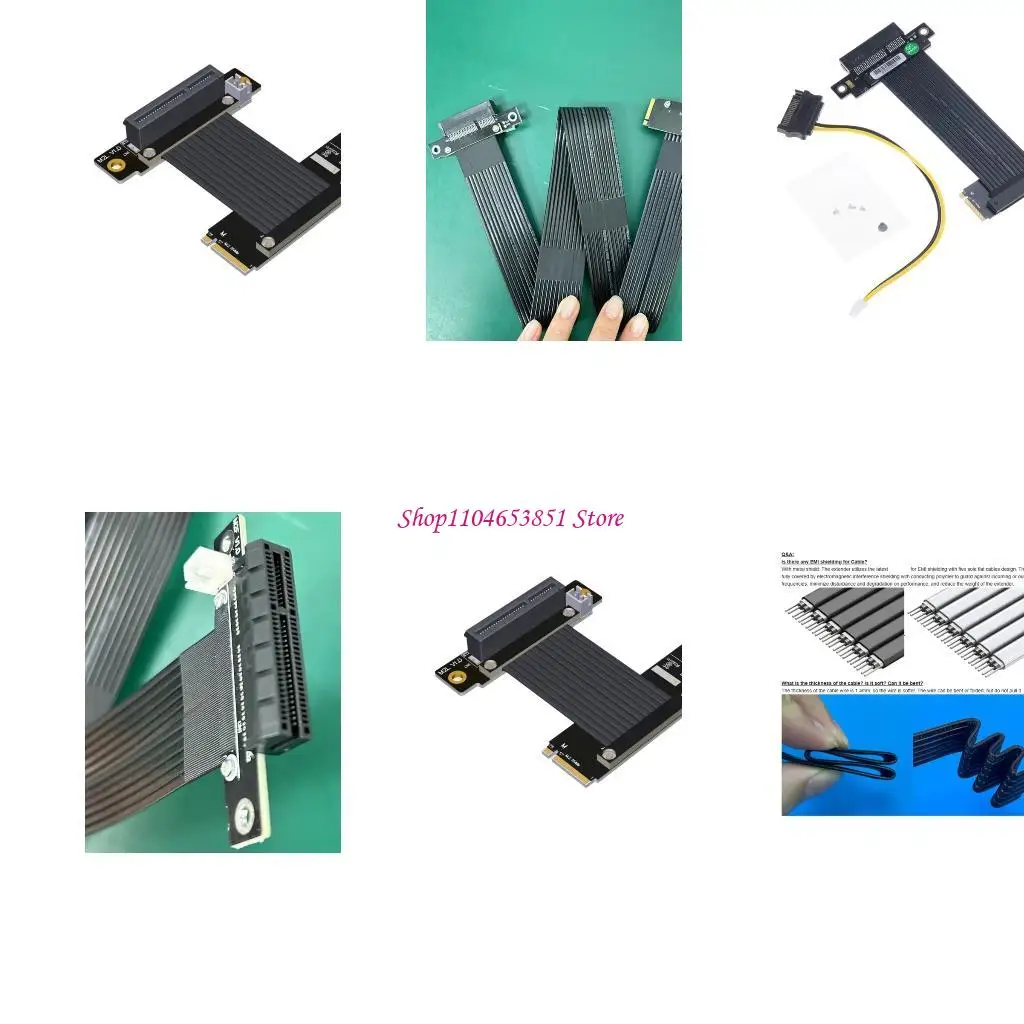 M.2 NVMe to PCIE Cable Male to Female Adapter Extender PCIE LAN Card Fast Speed Data Transfer 64Gbps 