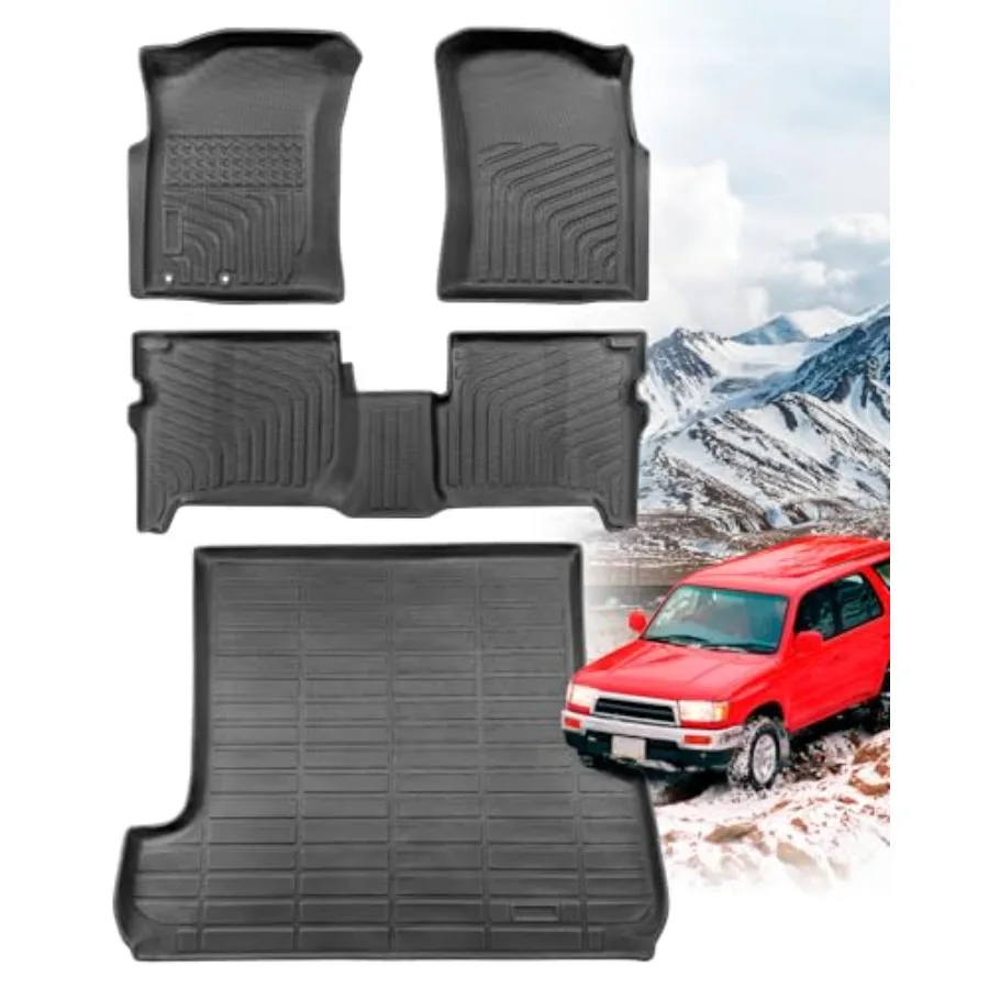 

Всепогодные автомобильные коврики для Toyota 4Runner 1996-2002, сверхпрочные, резиновые, черные, водонепроницаемые и долговечные, с приподнятыми краями