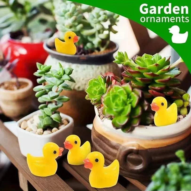 Mini Resin Ducks Yellow Tiny Ducks Mini Ducks Bulk Little Duck Figures Garden Crafts Tiny Duck Landscape Plants Fairy