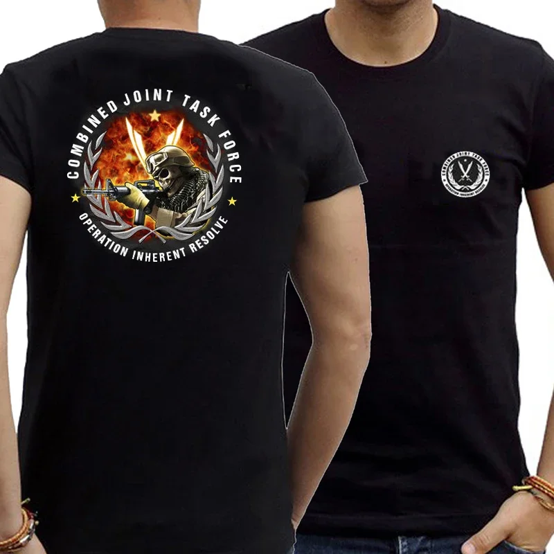 "Opération inhérent résoudre"-Anti-terrorisme opération militaire T-Shirt à manches courtes décontracté 100% coton col rond hommes T-shirt