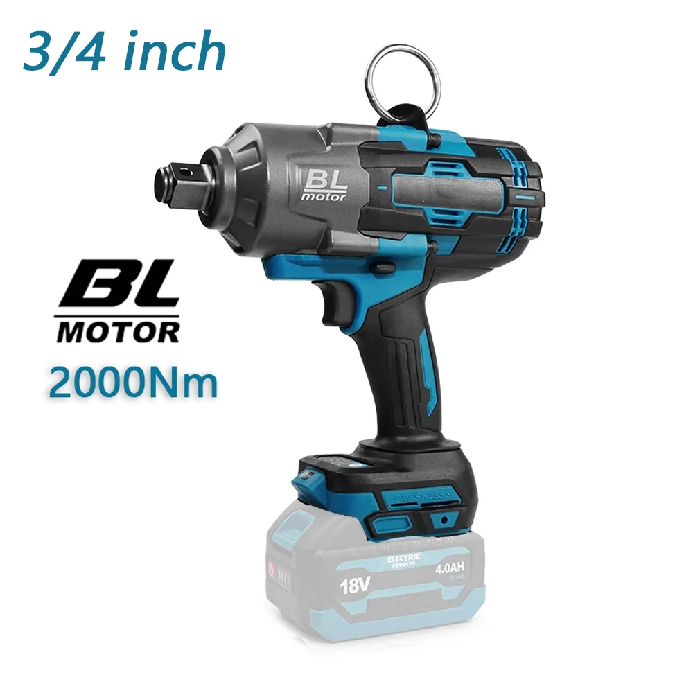 

3/4 inch Electric Cordless 2000NM High Torque for Makita 18V Battery Brushless Car Repair Electric Impact Wrench