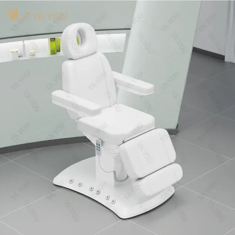 Professional Electric 3 Motor Massage Bed With Foot Control Metal Frame Synthetic Leather For Salon Spa