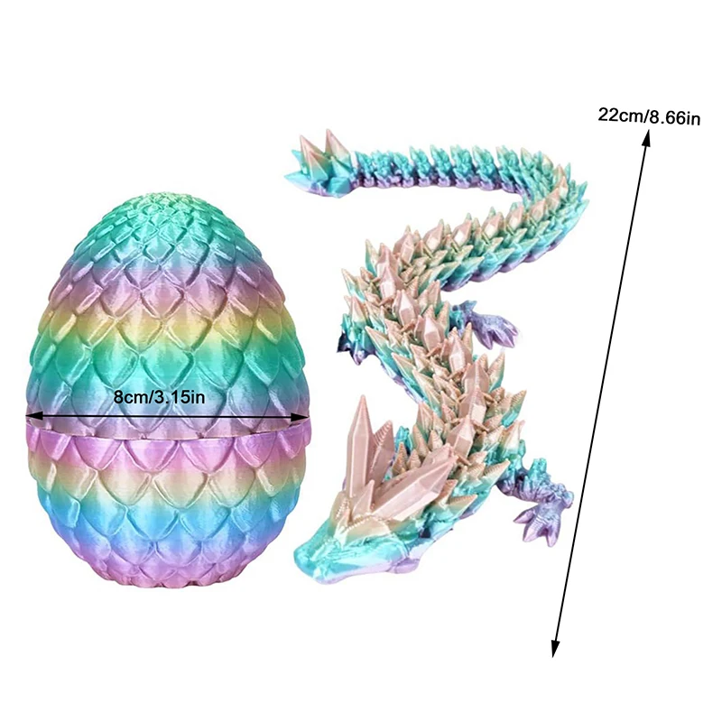3D Printed Dragon In Egg Full Articulated Dragon Fidget Toys Home Office Rotatable Articulated Dragon Egg Ideal Gift For Kids image 6