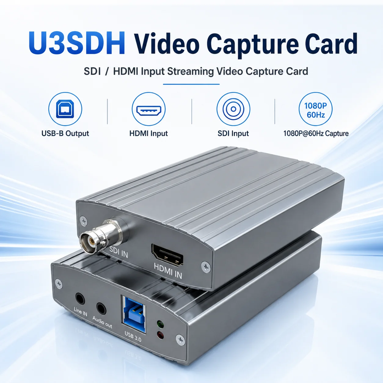 1080P*60Hz SDI HDMI Video Capture Card USB 3.0 YUY2 RGB24 NV12 GL3523 Low Latency for Live Streaming Broadcast Camera