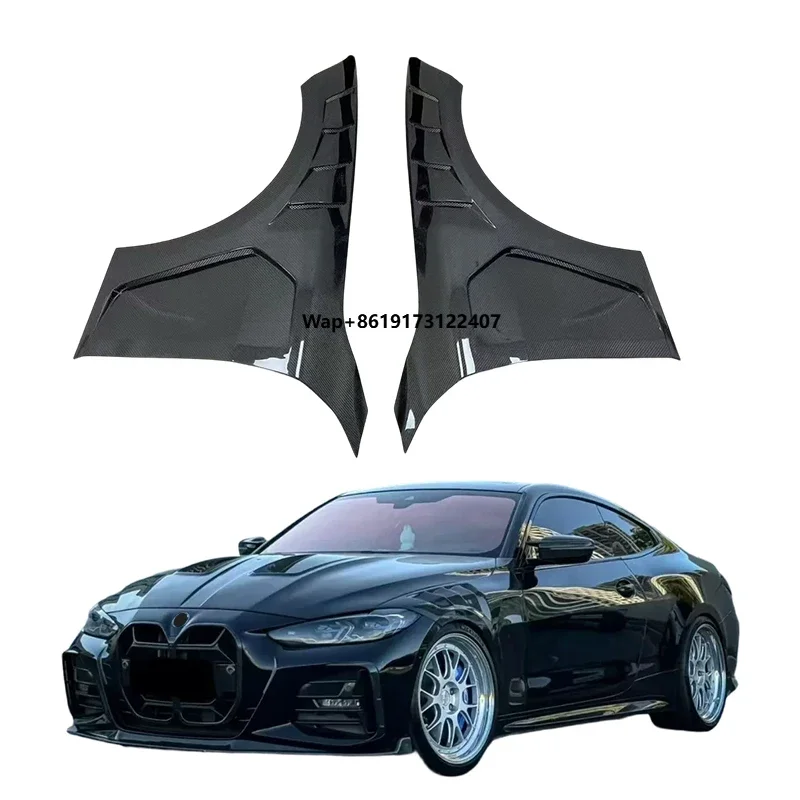 

BENSNEES Индивидуальные модернизированные черные передние боковые крылья из карбона для BMW 4 серии G22 G23 G26 M440i 2021