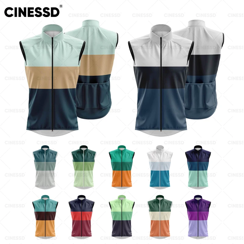 2024 New Cycle lightweight Windproof cycling gilet Men or Women Sleeveless Bicycle Windbreaker MTB Uniform with back pocket