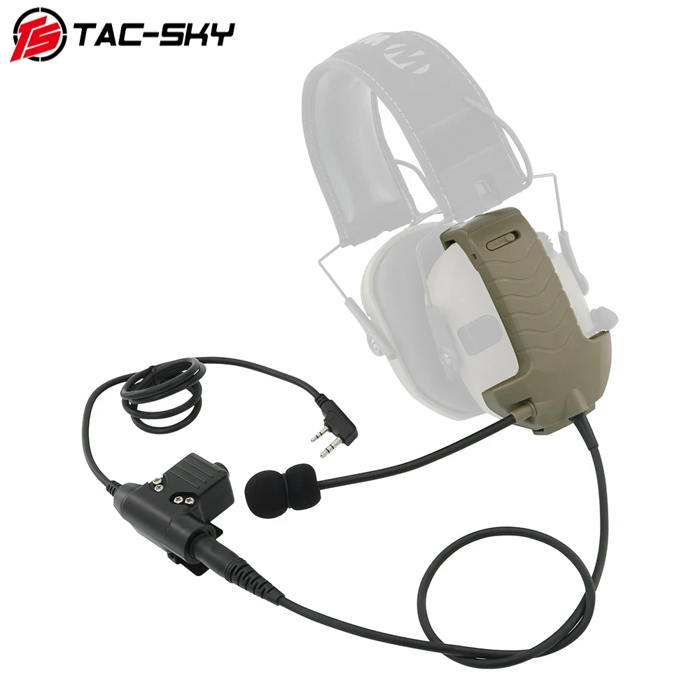 

Tactical Headset Microphone Y-Line Kit for Walker's Razor Electronic Earmuffs with Tactical U94 PTT for Baofeng Walkie-talkies