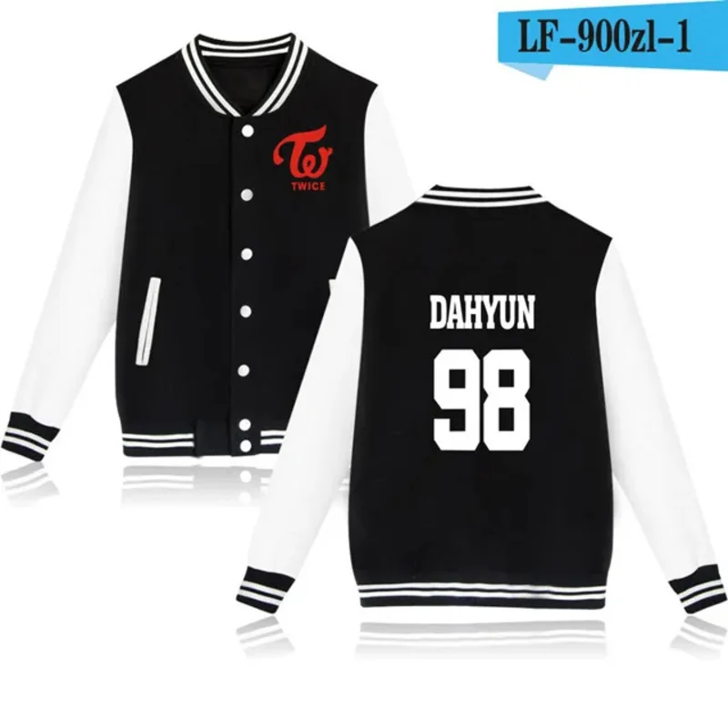 TWICE Baseball Jacket Coat Fleece Letters Printed Sweatshirt Hoodies Pullover Long Sleeve Tracksuit Tops k pop Clothes 1