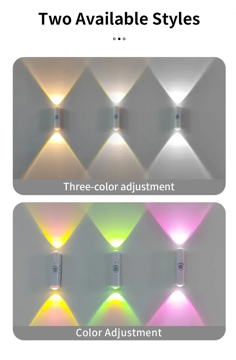 Motion Sensor Night Light 7 Color Change LED Wireless Wall Lamp Magnetic Rechargeable Spotlight For Bathroom Bedroom_maomaolike.com