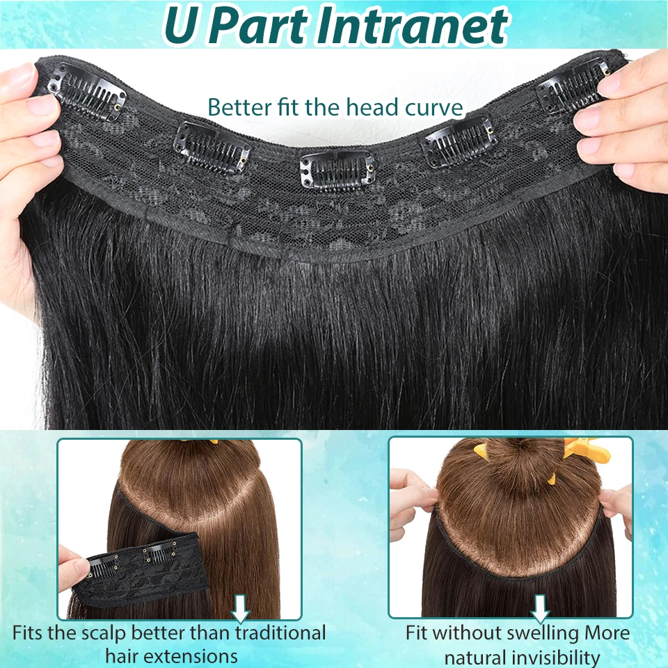 # 1B اللون مستقيم كليب في قطعة واحدة تمديد الشعر البشري مع 5 مقاطع 5 قطعة/المجموعة البرازيلي شعر ريمي الإنسان شعر مستعار بشري #3