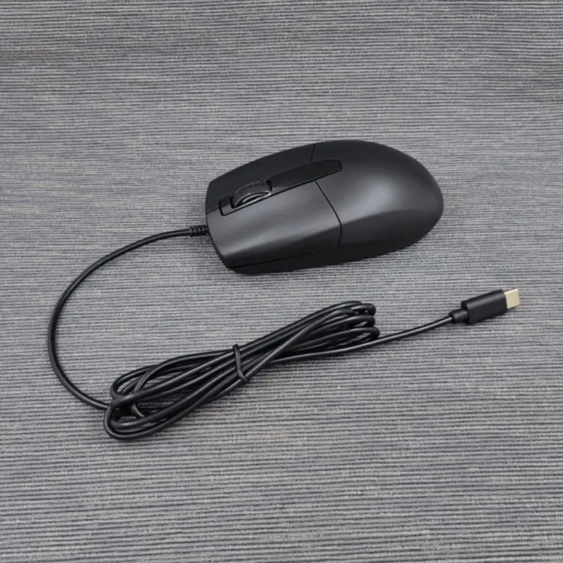 652F USB Type C Mouse Sensitive for Laptops, Cellphones Tablets Long Cord 1.5m