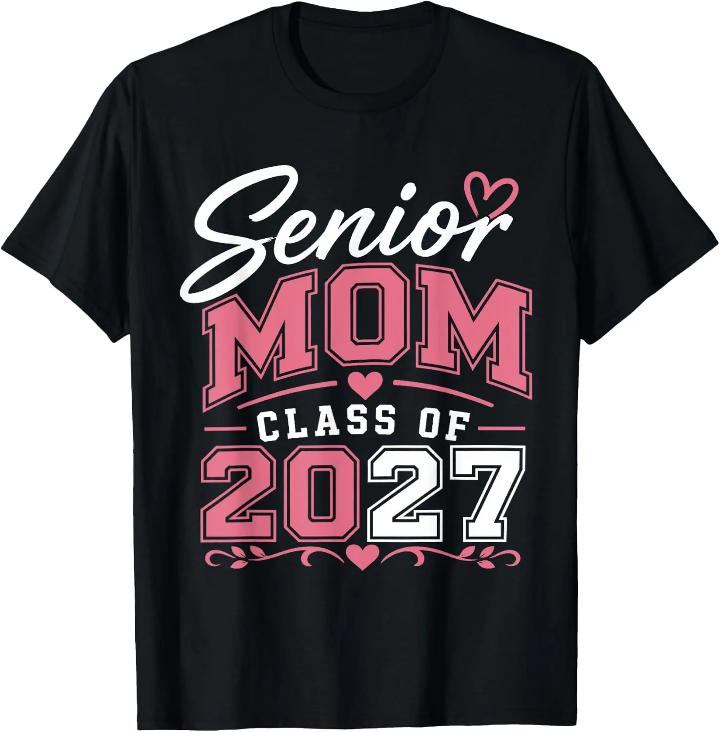 Senior Mom Class Of 2027 Graduation T-Shirt Summer short-sleeved breathable sweat-wicking versatile fashion T-shirt for back-to-school season, unisex, Y2K Fashionable Cartoon Anime