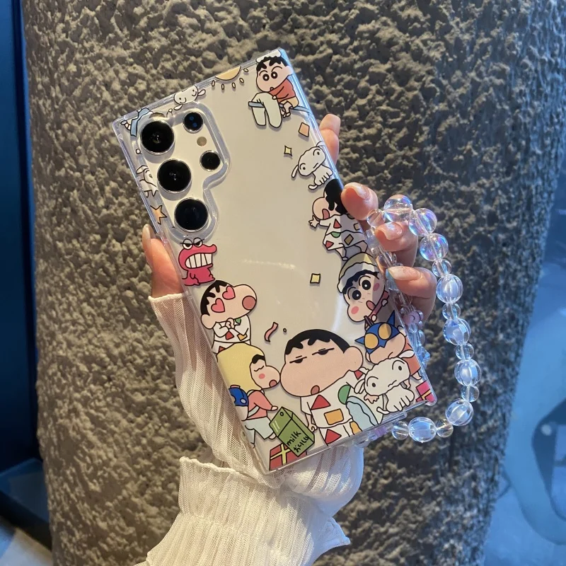 

Cute Crayon Shin-chan friend Cartoon Stand Soft TPU Phone Case For Samsung S21S22 S22 S23 S24 S30 S25 Ultra Plus Note10 20 Cover