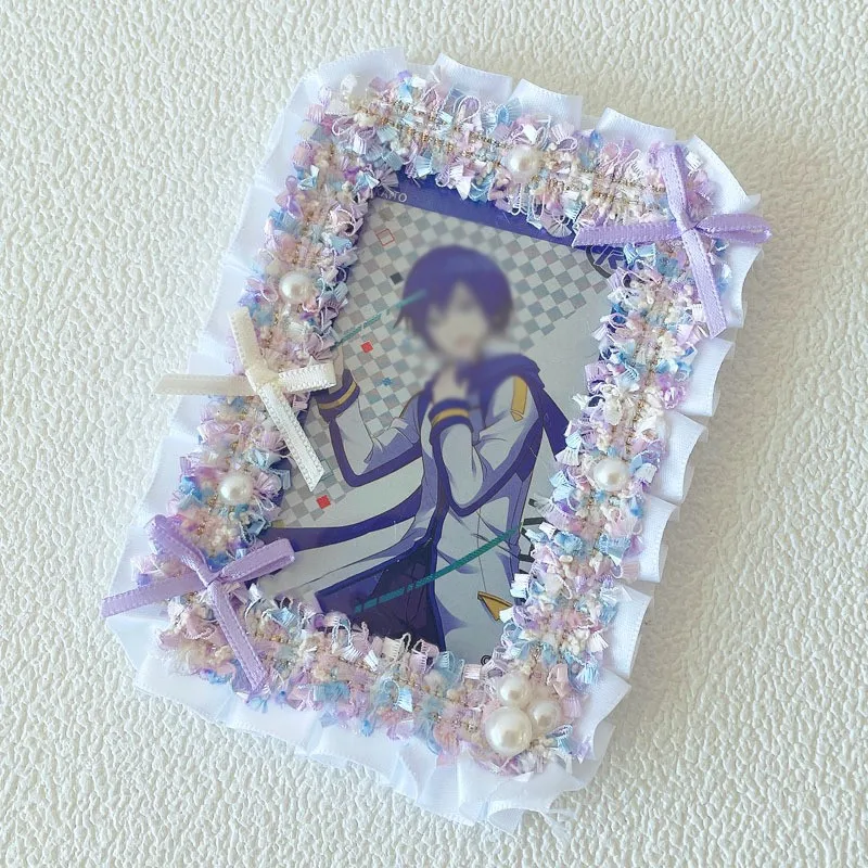 

1 шт., милый держатель для фотокарт, кружевной держатель для карт Guka, бант с рюшами, кавайная защита для удостоверения личности, кавайная защита для удостоверений личности для девочек, оболочка для удостоверения личности