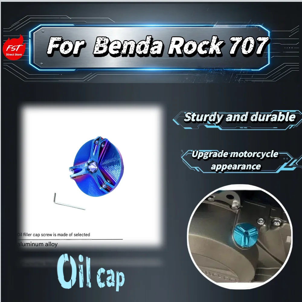 For Benda Rock 707 Aluminum Oil Drain Bolt, Anti-theft Engine Oil Cap with Seal Ring Anti-leakage Mod Accessories