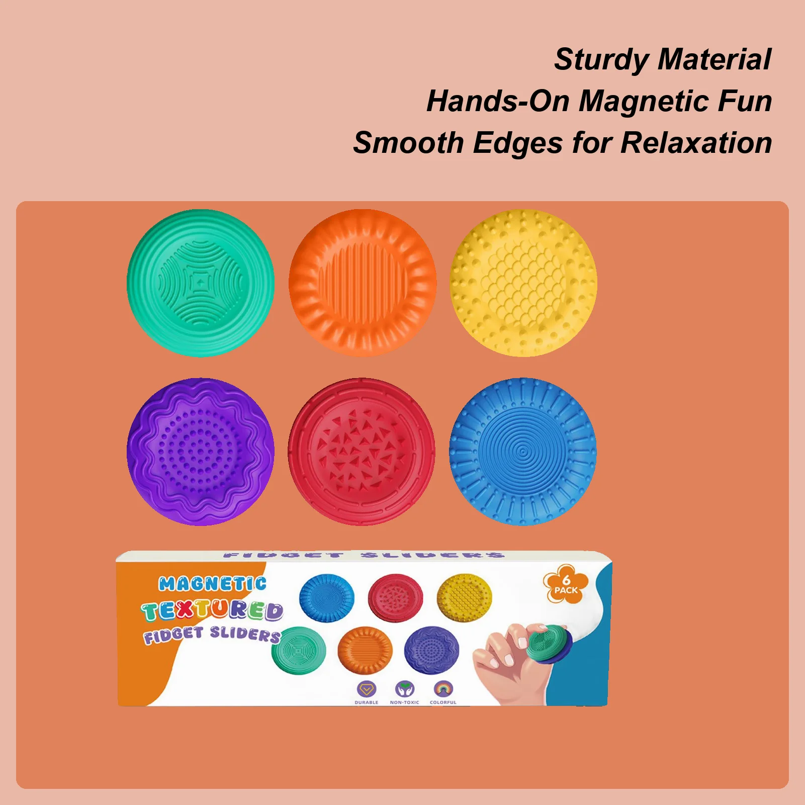 

Worry Stones 6 Pieces Silicone Stress Toy Portable Sensory Fidget Toys For Kids Teens Adults Office Travelers Car Ride Classroom