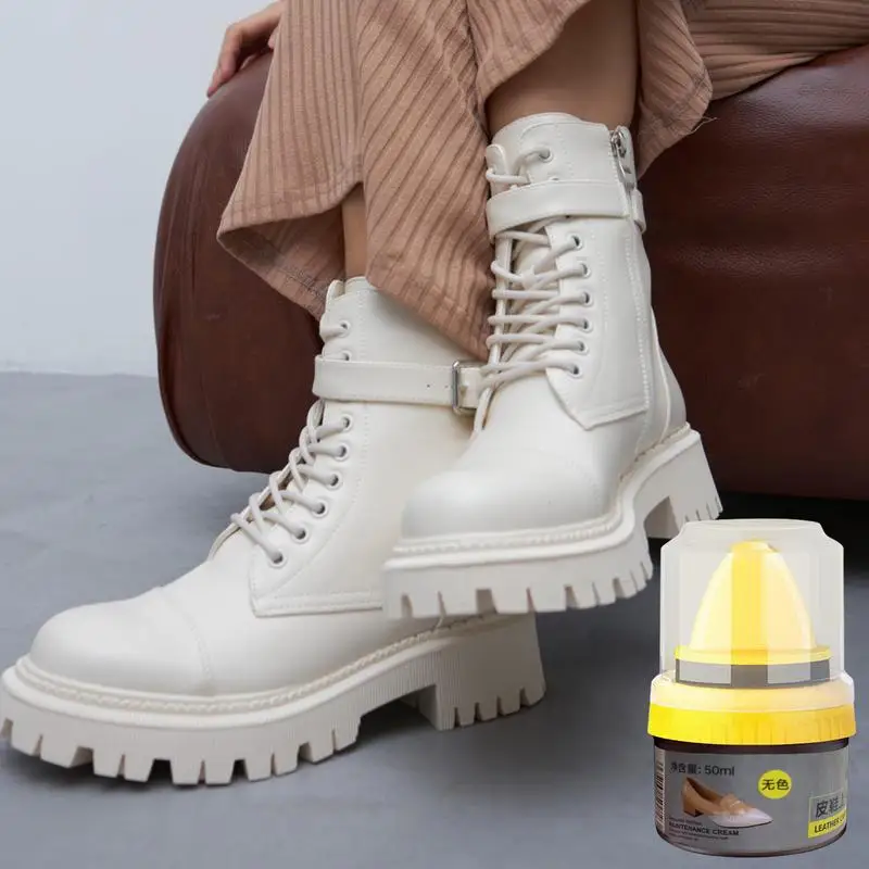 Leather Cream for Shoes Leather Balm Liquid Shoe Polish Shoe Care Shoe Cream with Brush for All Kind of shoes Leather Surfaces