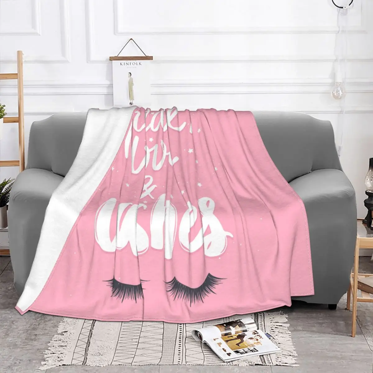 Eyelash Cartoon Blankets Velvet Decoration Beauty Glam Closed Eyes Breathable Ultra-Soft Throw Blanket for Bed Office Quilt