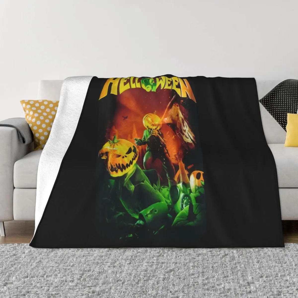 Helloween Straight Out Of Hell Tourdates Heavy Metal New Black N Cotton Surprise Throw Blanket