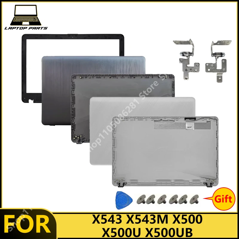 x543-x543m-x500-x500u-x500ub-156-インチ-lcd-バックカバー-トップシェルフロントベゼルヒンジ用の新しい交換部品