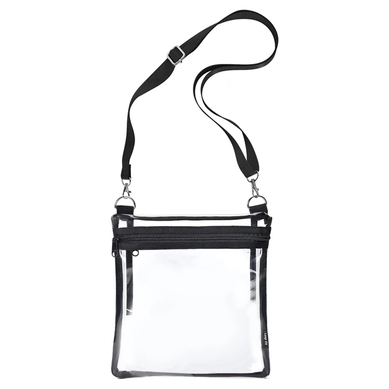 

Transparent Shoulder Messenger Bag Water-Proof Bag Stadium Approved Wallet-Perspective Oblique Back Concert Bag