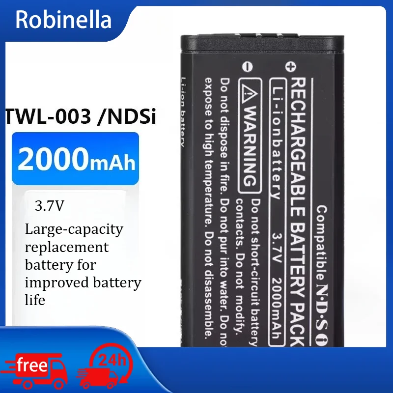 High Capacity 2000mAh 3.7V UTL-003 Battery for Nintendo DSi XL NDSi XL Portable Game Console Replacement Battery