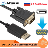 MnnWuu 1080P 1.8M DP To VGA Converter Cable DisplayPort Male To VGA Male Video Converter for PC Laptop DP To VGA HD 1080P