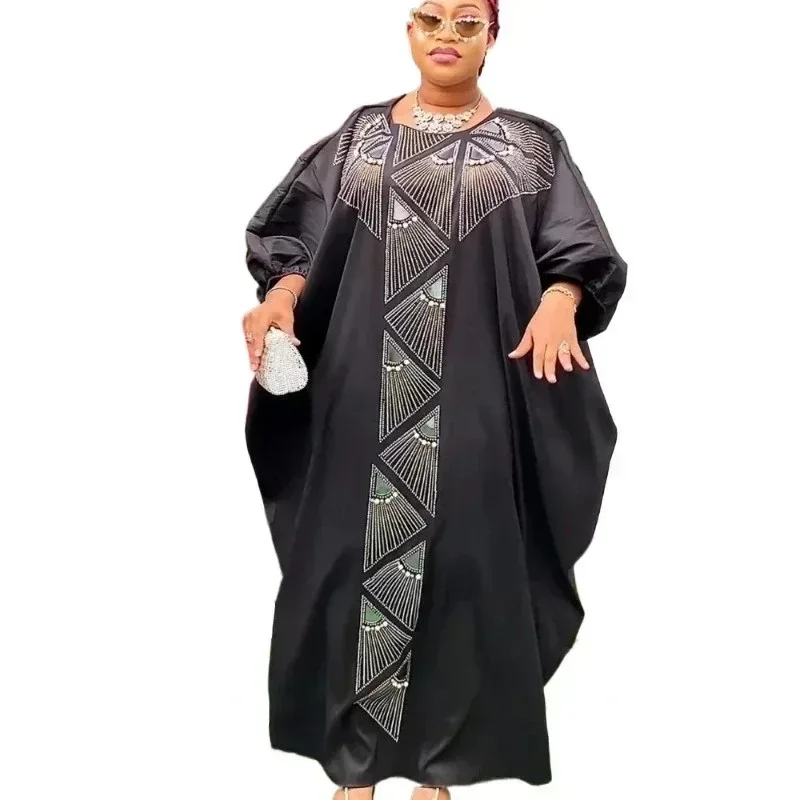 

2025 Abayas for Women Dubai African Muslim Fashion Dress Kaftan Evening Party Dresses Satin Boubou Robe Outfits Africa Clothing