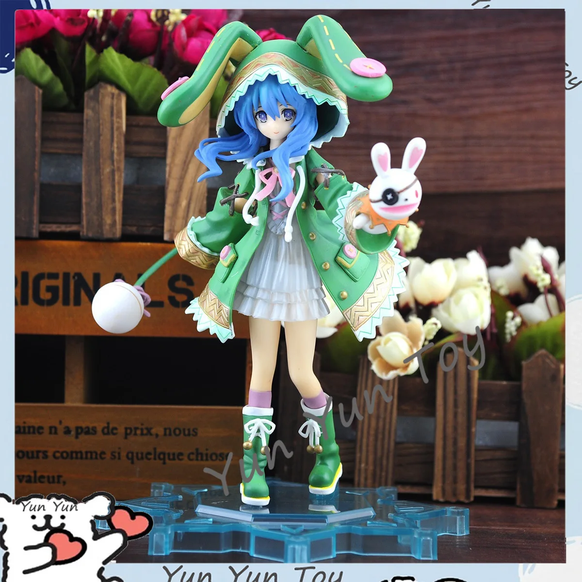 Date A Live Anime Figure Himekawa Yoshino Model Dolls Figurine Kneeling Green Rabbit Action Figures Collectible Decor Toys Gifts