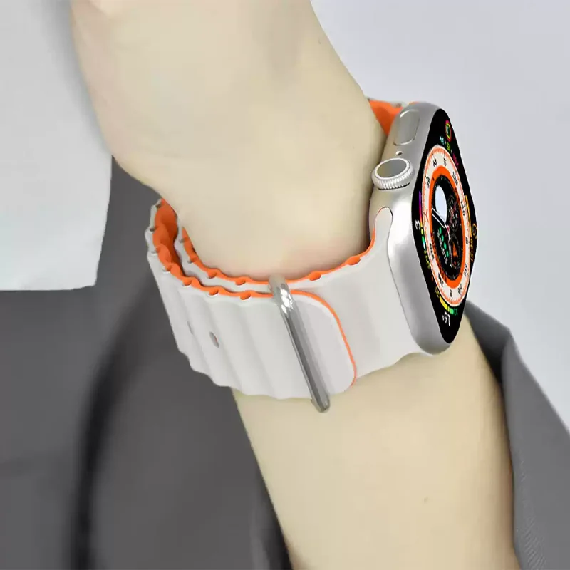 Ocean strap For Apple Watch Ultra 2 Band 49mm 9 8 7 45mm 41mm Silicone Bracelet Wristband iWatch 10 6 5 4 3 SE 44 40mm 42mm band