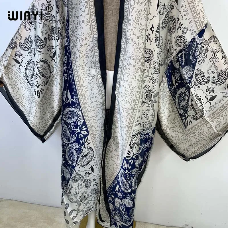 WINYI kimono купальник sweter damski luźny długi strój imprezowy Boho Maxi stroje plażowe dla kobiet zakrywają stroje kąpielowe فساتين طويلة