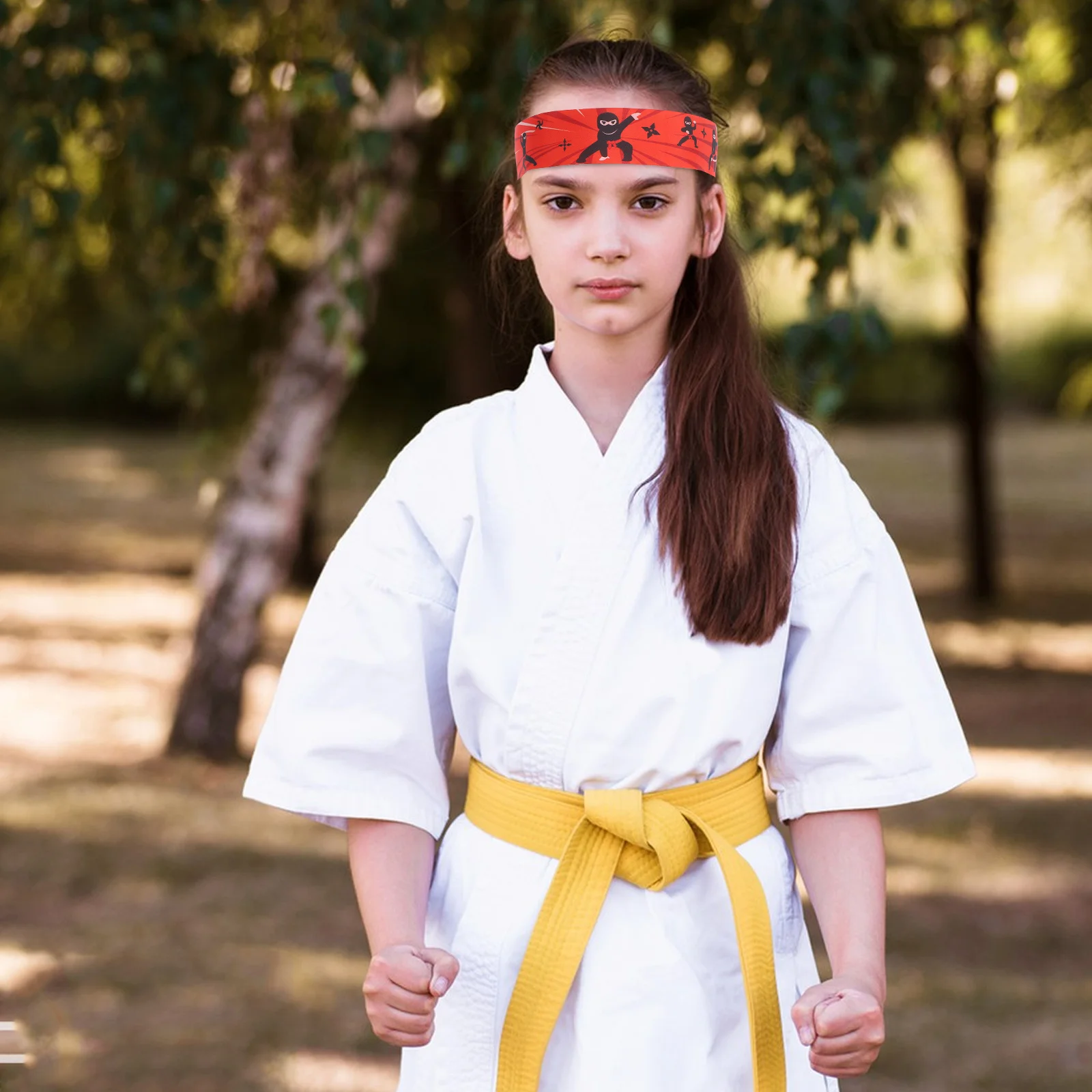 

2pcs Headband Japanese Style Ninja Print Cooking Bandana For Sushi Chef Kitchen Sports Sweat Absorbing Breathable Secure Fit