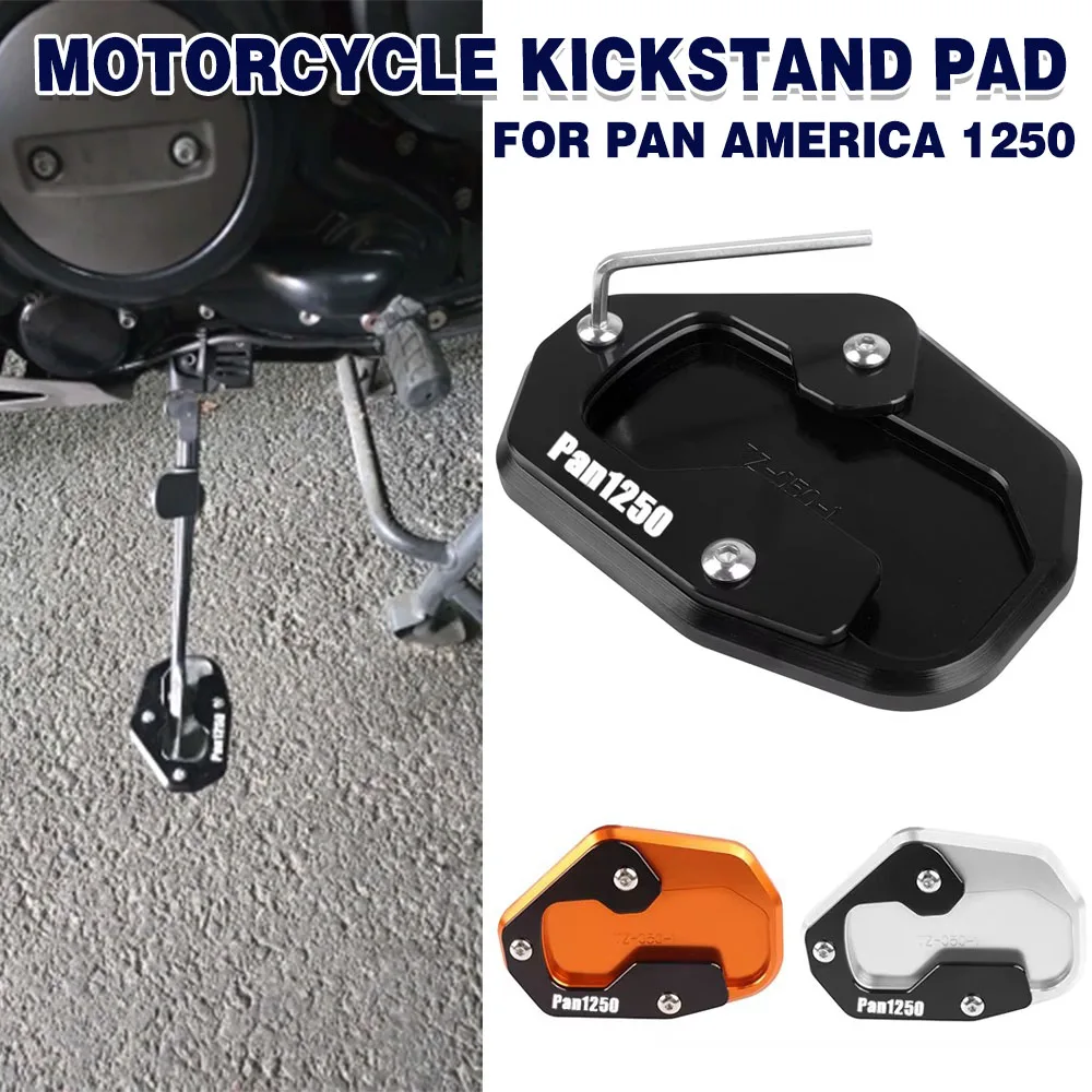 Compatible With Harley PAN AMERICA 1250 RA1250 S ADV 2020-2023 CNC Kickstand Foot Side Stand Extension Pad Support Enlarge Plate
