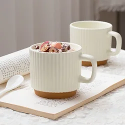 Simple Ceramic Coffee Mug Oatmeal Milk Breakfast Cup High Temperature Resistant Office Living Room Kitchen Home Drinkware Tool