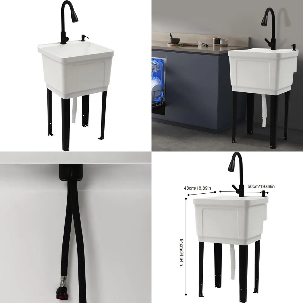 

Utility Sinks for Laundry Rooms, Pull-out Faucet Models, Freestanding and Slop Sink Options for Restaurants and Cleaning Tasks