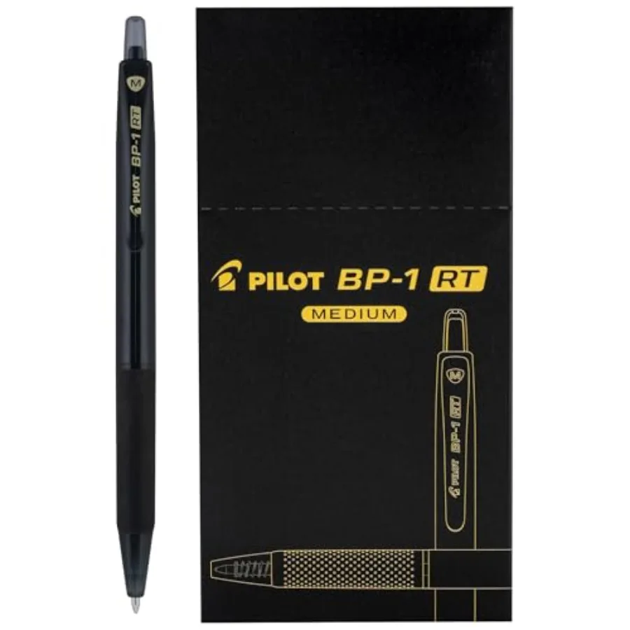 

BP-1RT Advanced Ink, Retractable Ballpoint Black Ink Pens, Medium Point, Dozen Box, 1mm