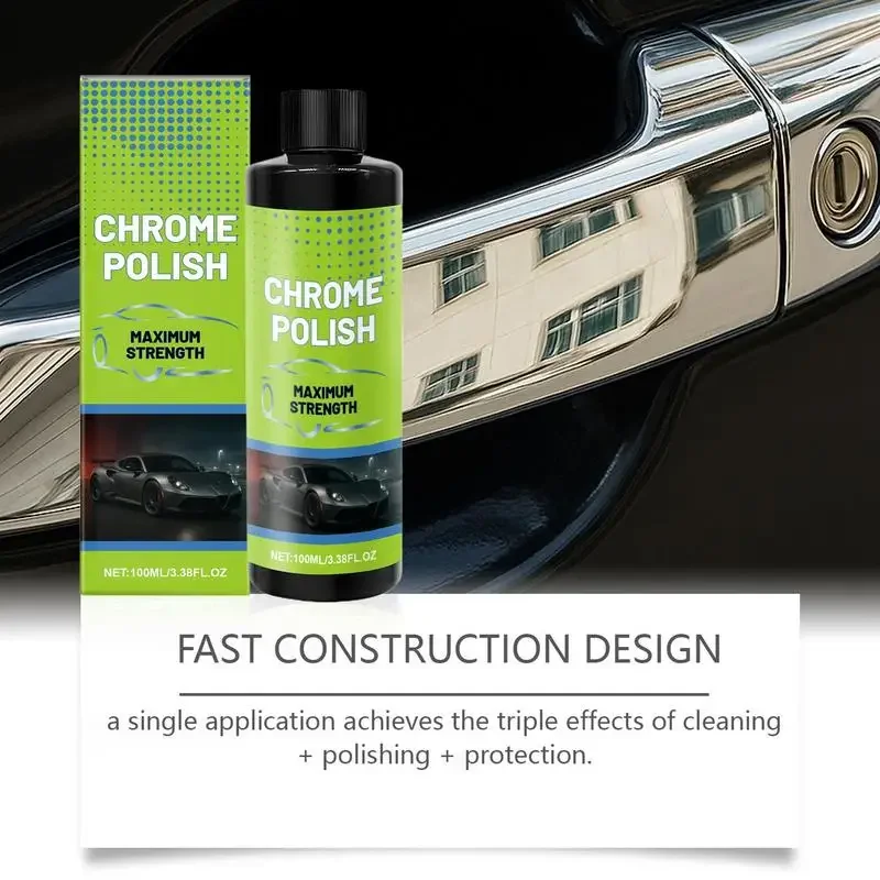 Chrome Polish For Cars Restores Shine Luster 100ml Anti-Rust Multipurpose Metal Polish Agent For Cookware Appliances Car RV Sink
