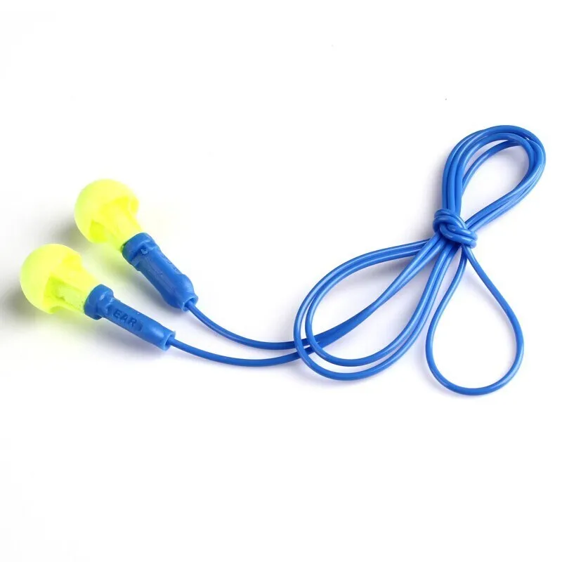 3M 318-1005 E-A-R caps Earplugs Corded Reusable Noise Cancelling Ear Plugs No Roll-Down Soft Foam Ear Protection for Work Sleep