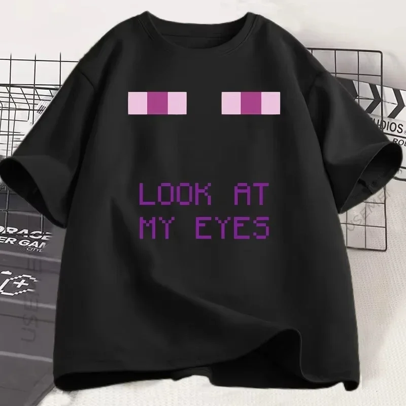 Enderman Augen Spiel T-shirts Lustige Design Frauen Kurzarm T Shirt Casual Rundhals Lose Graphic Tees Harajuku Kleidung