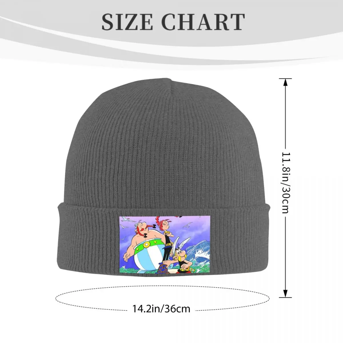 Asterix And Obelix Dogmatix Warm Knitted Cap Hip Hop Bonnet Hat Autumn Winter Outdoor Beanies Hats for Unisex Adult